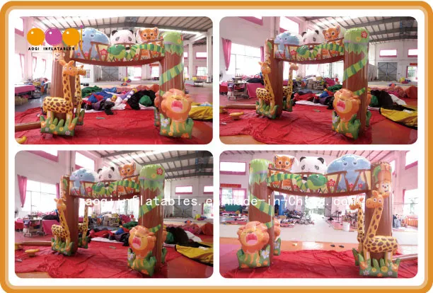 Kindergarten Inflatable Zoo Arch Door for Promotion (AQ53188)