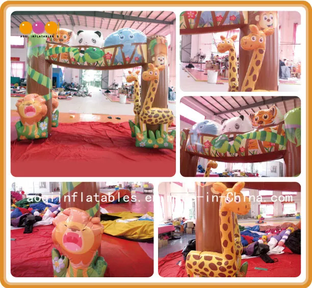 Kindergarten Inflatable Zoo Arch Door for Promotion (AQ53188)