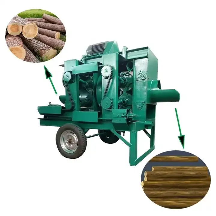 Low Noise Debarking Rounding Machine / Wood Debarker / Wood Log Peeling Machine