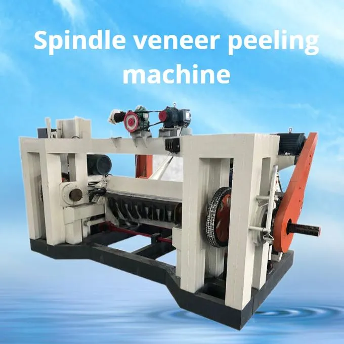 4-Foot Spindle Veneer Peeling Machine 2 Motors Wood Rotary Cutting