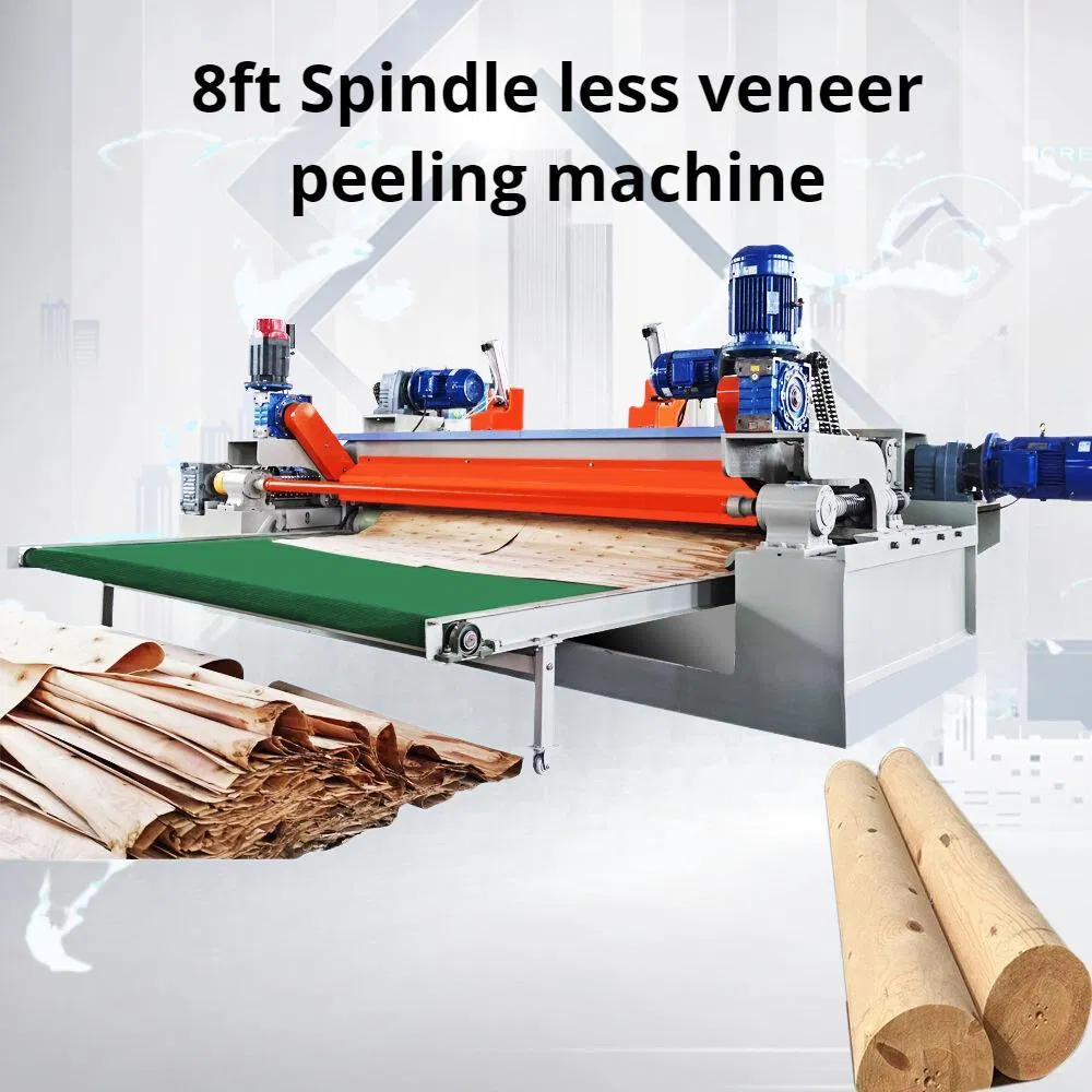 8 Feet Spindleless Wood Log Veneer Peeler Machine