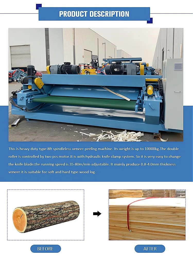 Spindleless Wood Log Lathe Veneer Peeling Lathe for Plywood Making Machine