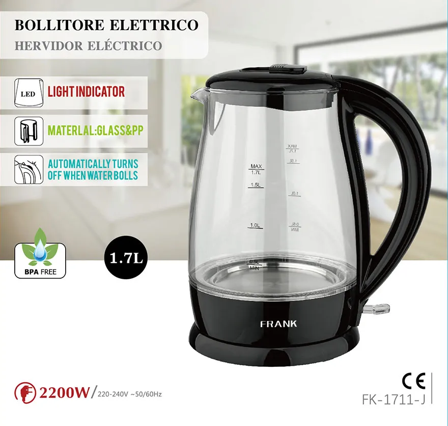 1.7L Glass Electric Water Kettle