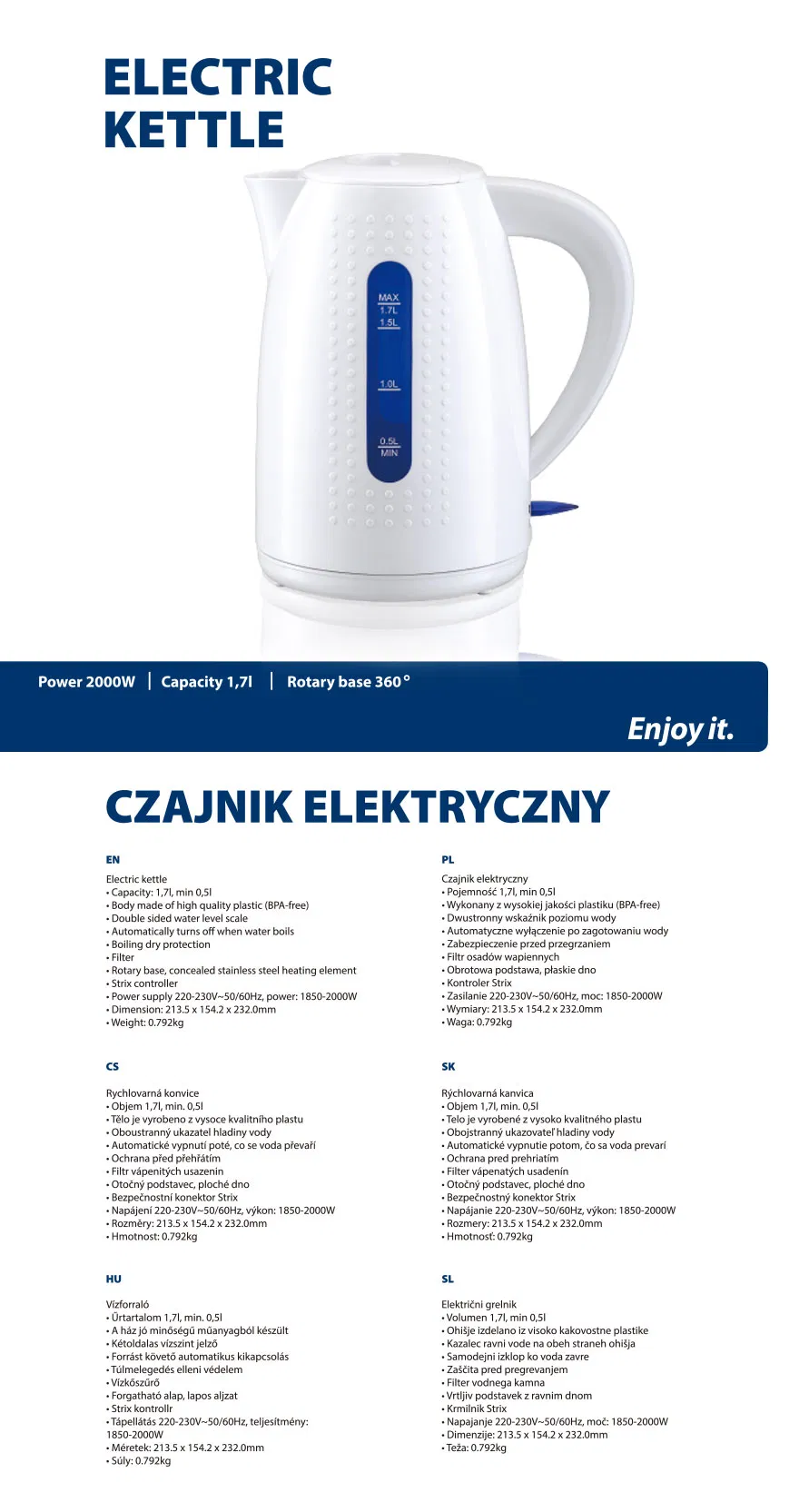 BPA Free Cheap Price Electric Kettle Have GS CB Certificates