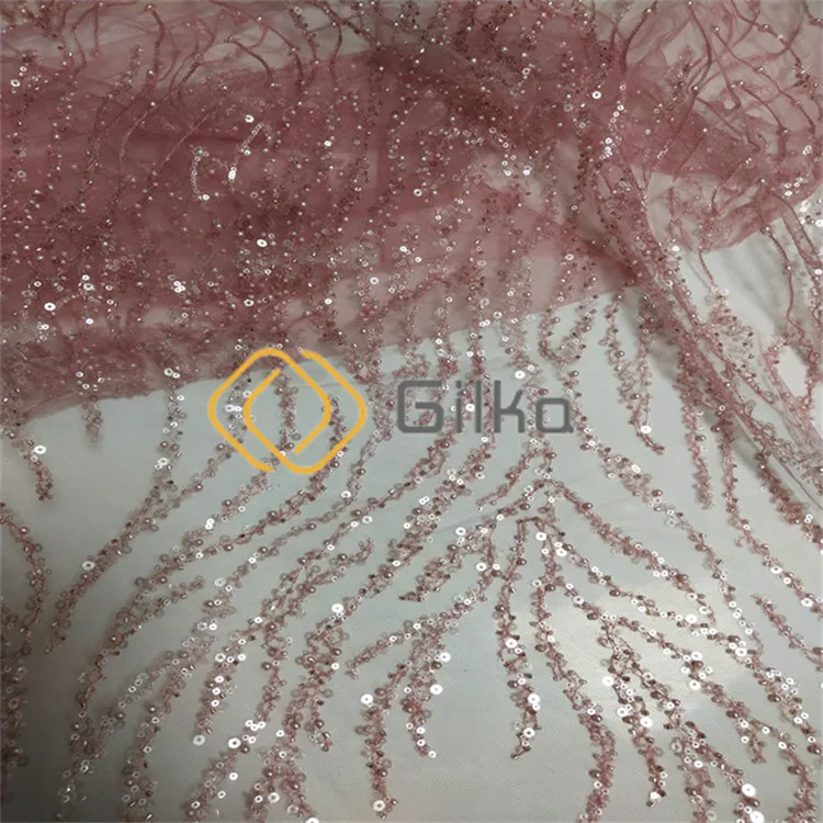 High Quality Tulle Wedding Gown Beaded Embroidery Lace Fabrics for Wedding Dresses