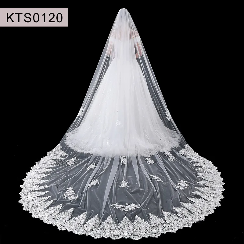 Lace Bridal Wedding Veils Women Accessories 3m/4m/5m Double Layer Veil with Comb