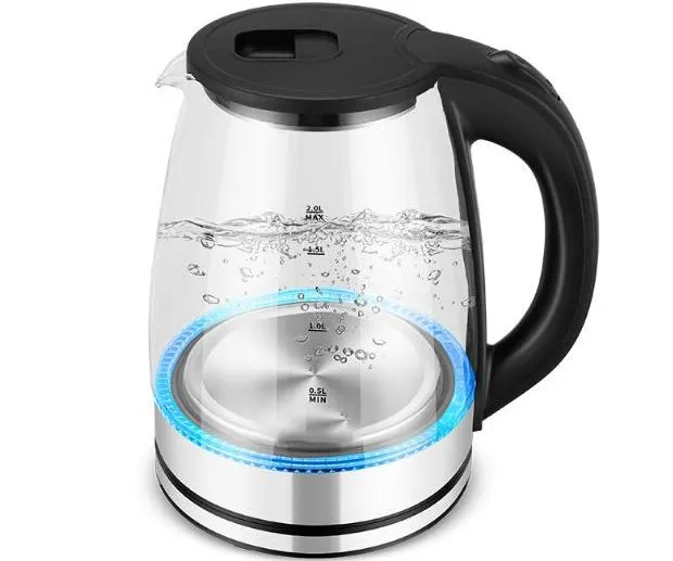 2.0L Kettles Glass Electric Kitchen Glass Tea Electric Kettle with LED Light Bouilloire é Lectrique En Verre