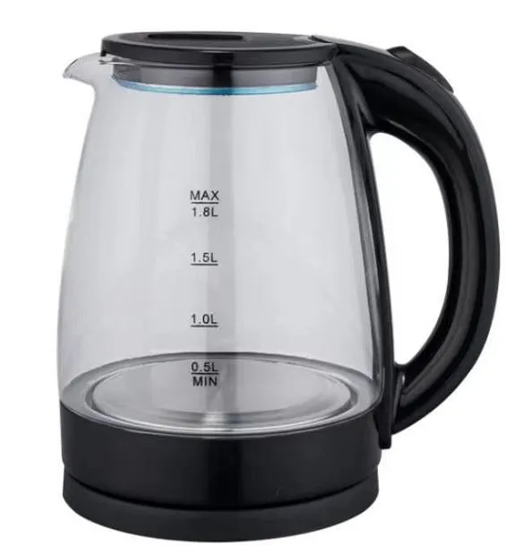 2024 New 1.8L Different Temperature Set Cordless Glass Kettle Electric Kettle