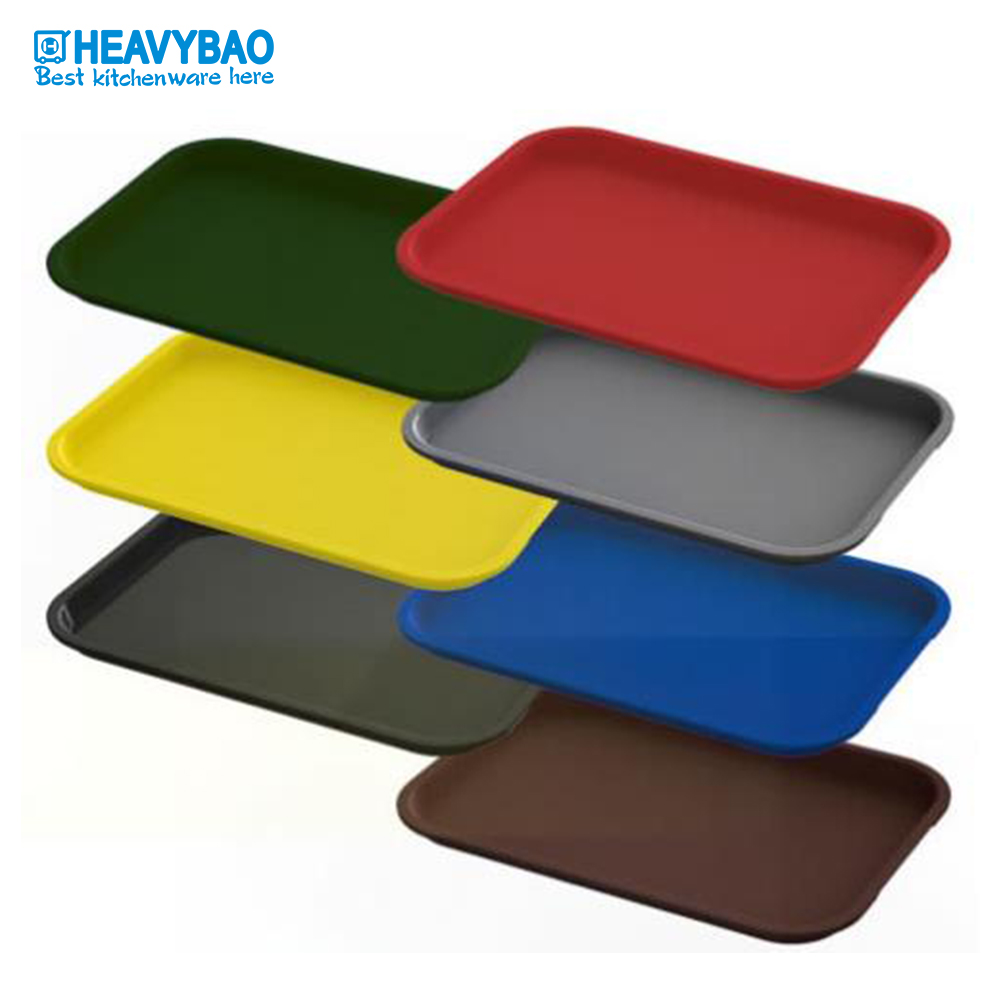 Anti Slip Square Shape  Food Serving Tray Food Grade PP Material serving restaurant serving tray