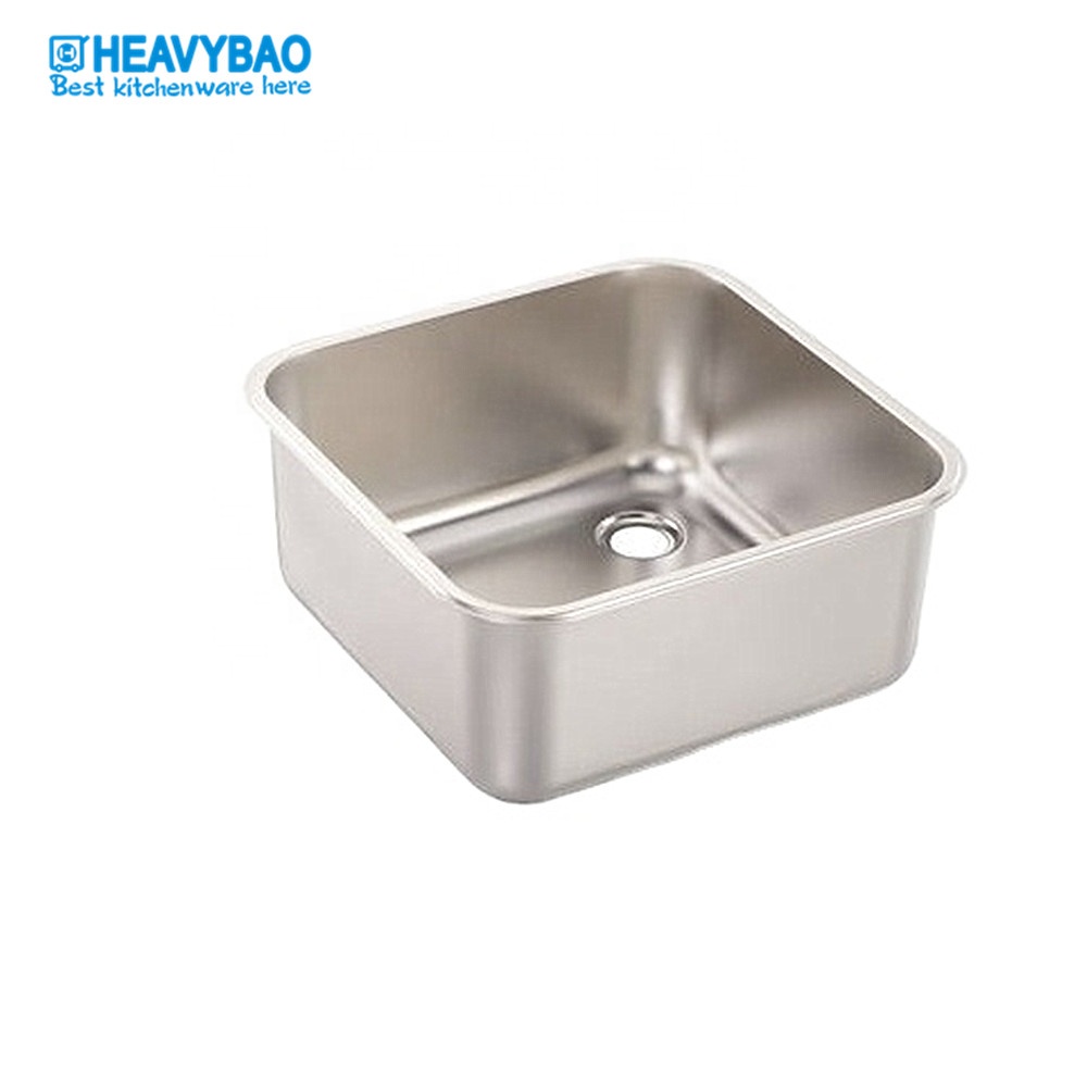 Custom Heavybao 304 Industrial Stainless Steel Kitchen Sink Bowl Handmade Rectangular Table Commercial Kitchen Kitchen