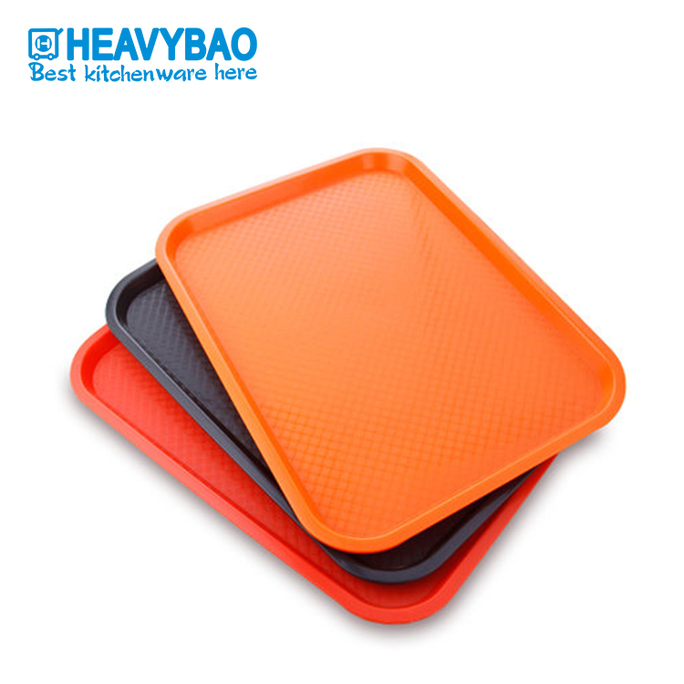 Eco-Friendly Rectangular Dining Food Plastic PP Serving Tray Fast Food Restaurant Tray