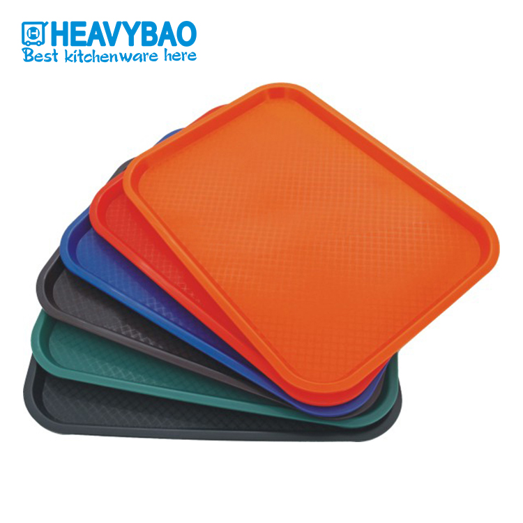 Eco-Friendly Rectangular Dining Food Plastic PP Serving Tray Fast Food Restaurant Tray