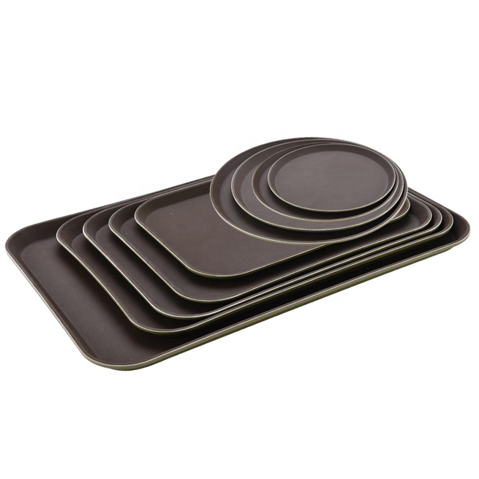 Fast food pp non slip plastic breakfast serving tray for restaurant