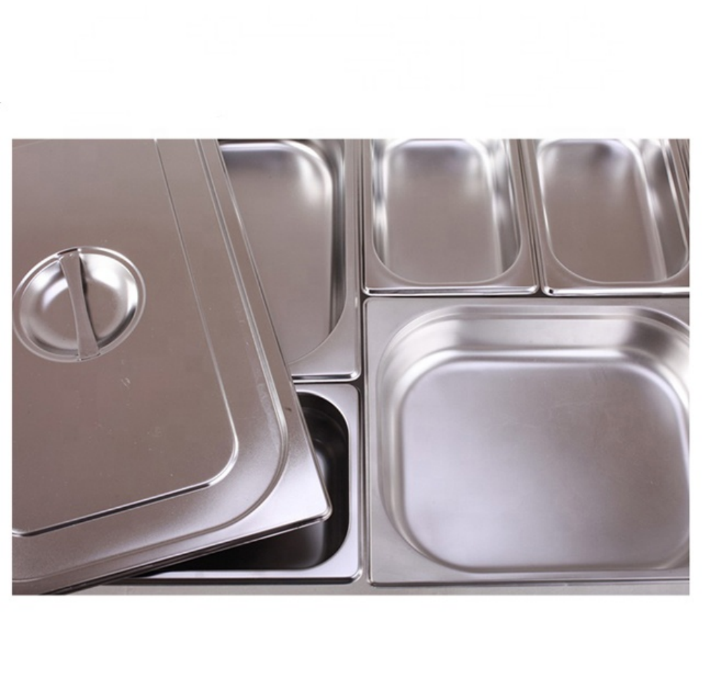 HEAVYBAO 1/1 US Style Restaurant Hotel Supplies Stainless Steel Full Size Gastronorm GN Serving Pan Food Container