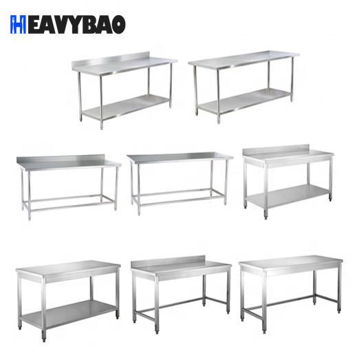 HEAVYBAO Catering Equipment Stainless Steel Galvanized Kitchen Work table Working Bench For Kitchen Using