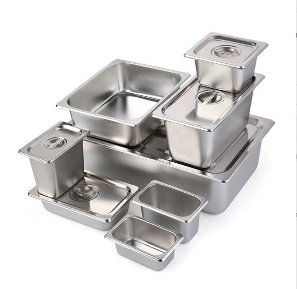 Heavybao 1/6 European Style Stainless Steel 201 Hotel GN Food Pan Gastronorm Container