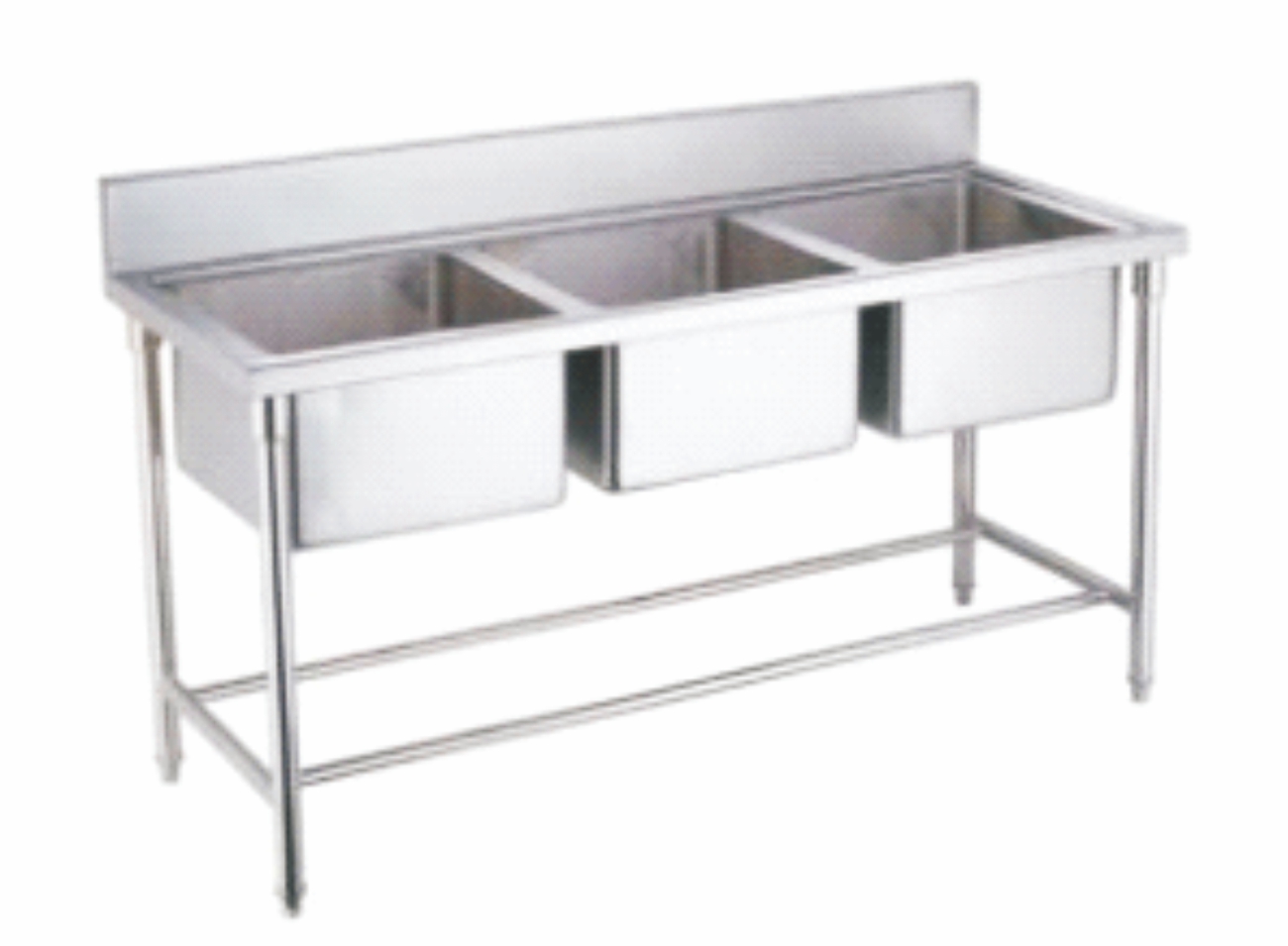 Heavybao 850mm Height Handmade Triple Bowl Stainless Steel kitchen Sink for Restaurant Laundry Washbasin Sink