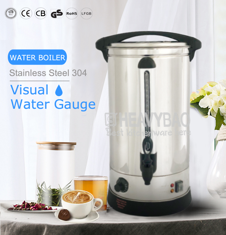 Heavybao Banquet Party Stainless Steel Warmer Heating Element Mulled Wine Water Boiler Tea Warming Urn