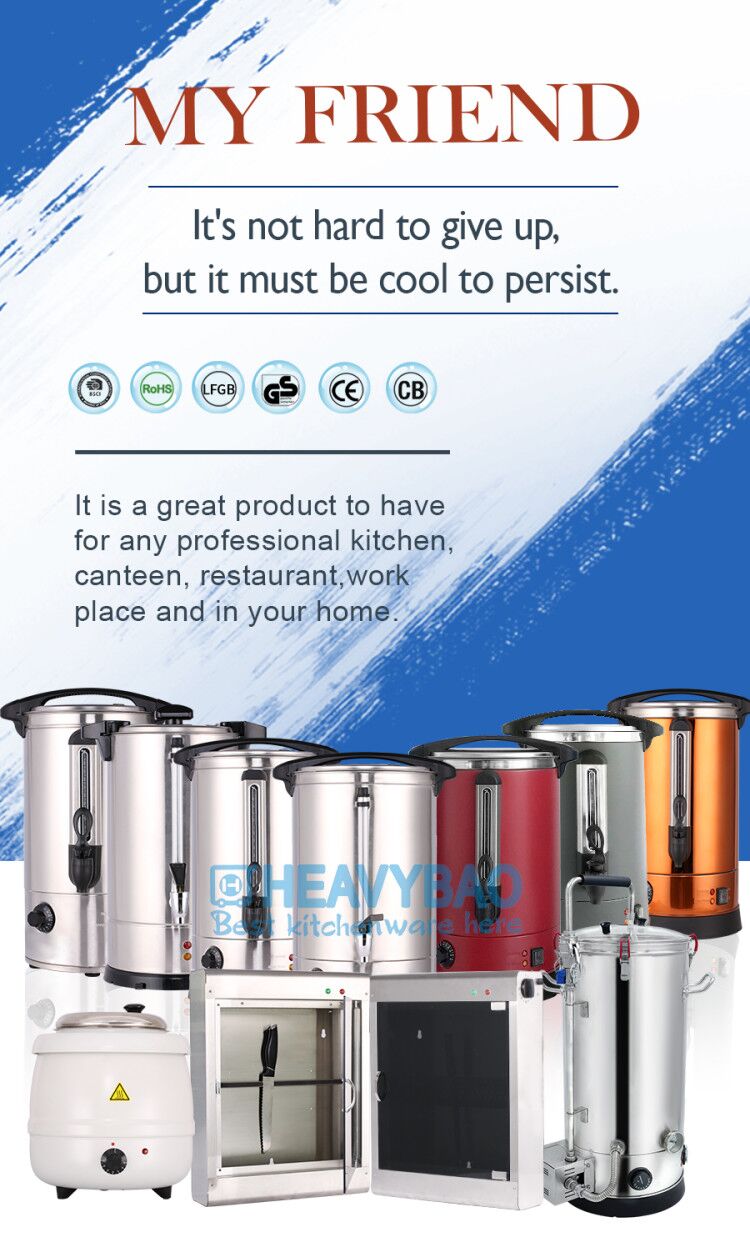 Heavybao Banquet Party Stainless Steel Warmer Heating Element Mulled Wine Water Boiler Tea Warming Urn