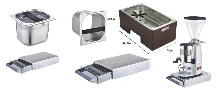 Heavybao Coffee Shop Rectangular Coffee Knock Chute Bin Coffee Tools Stainless Steel Barista Espresso Box Drawer