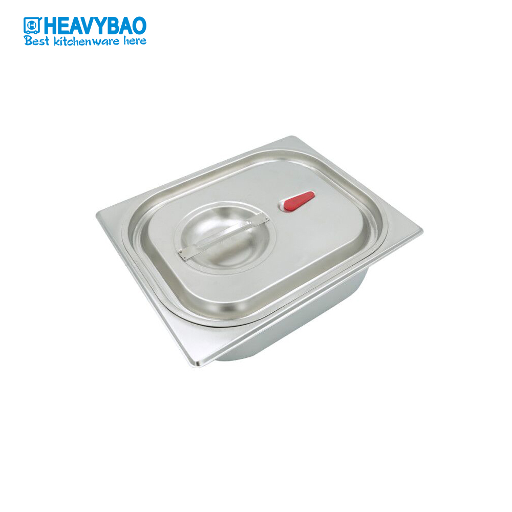 Heavybao Commercial Food Grade Silicone Lid Stainless Steel Buffet Gn Pan Cover For Kitchen Equipment