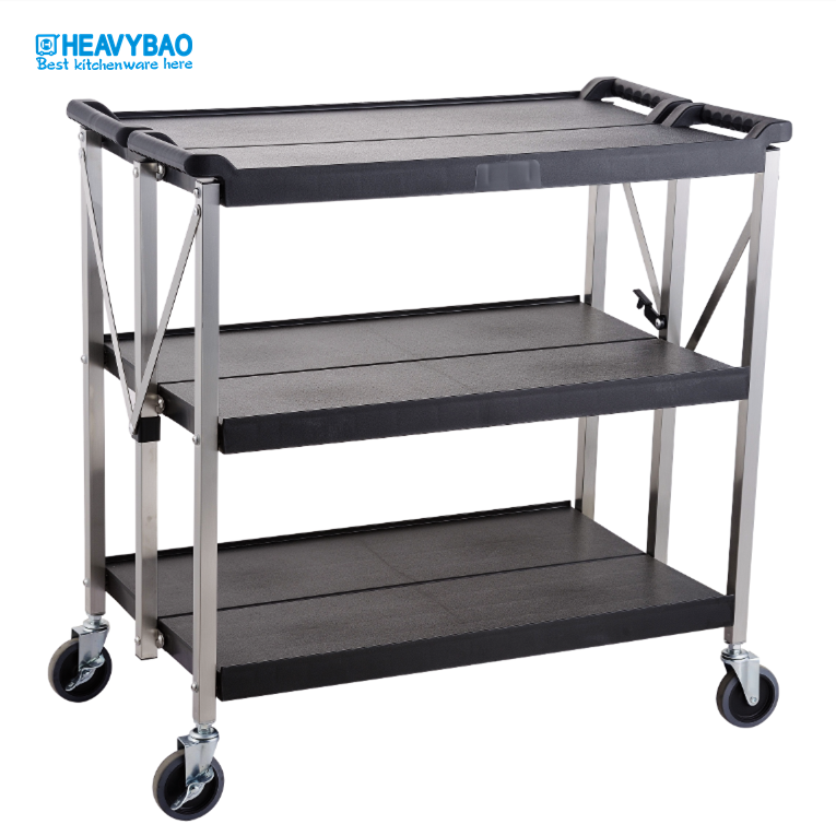 Heavybao Commercial Industrial Hospital Hotel Plastic Janitorial Tools Janitor Cart Cleaning Trolley