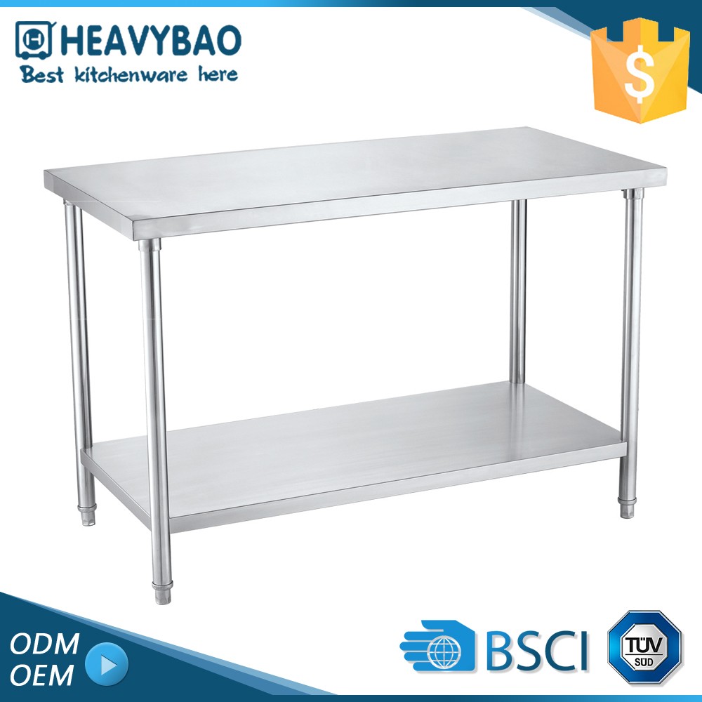 Heavybao Commercial Restaurant Customized Kitchen Equipment Strong Stainless Steel Working Table Used Food Prep Work Table