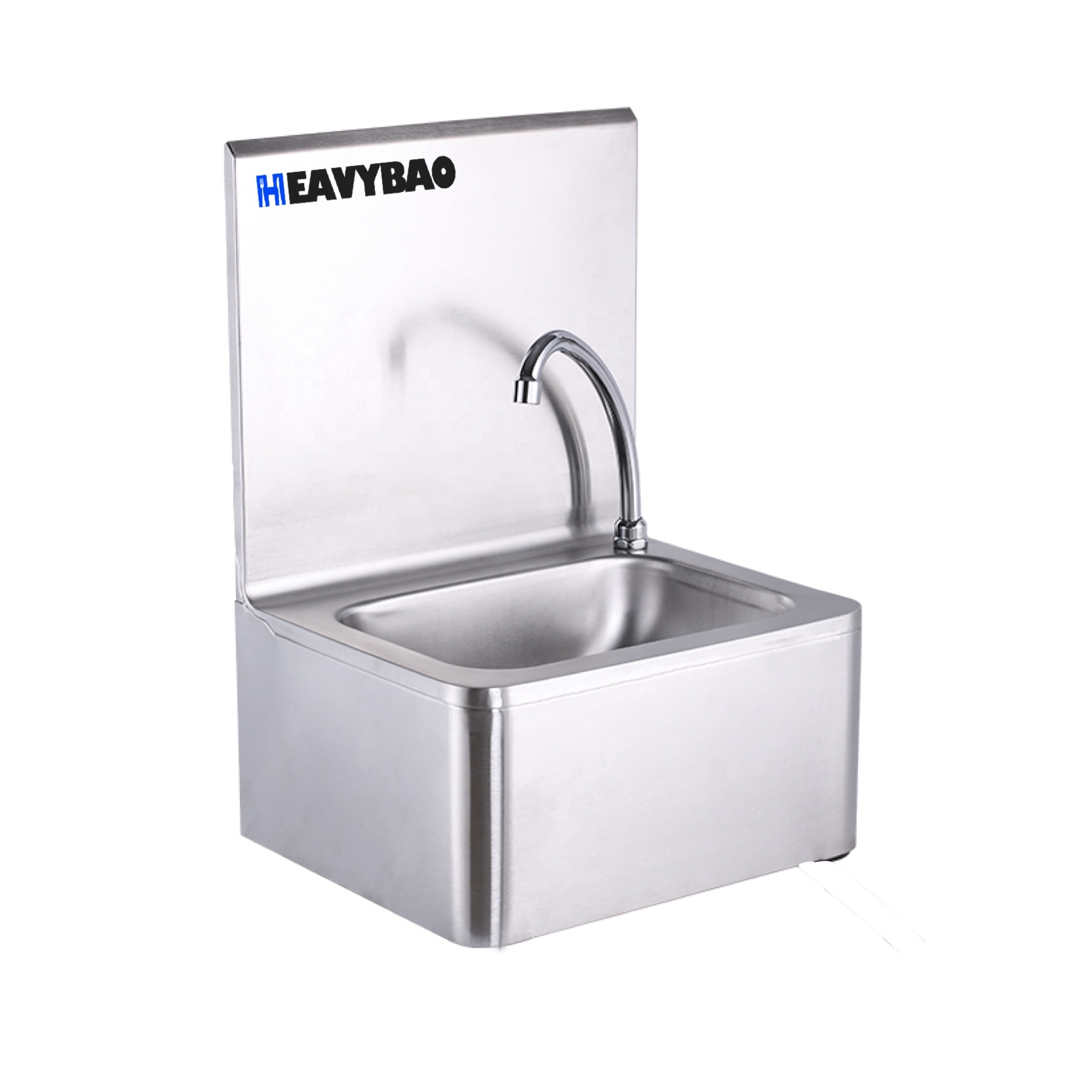 Heavybao Commercial hand free knee operated removable Wash basin Kitchen Sink stainless steel