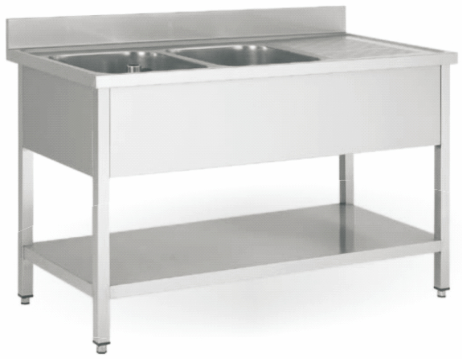 Heavybao Double Bowl Commercial Kitchen Sink Stainless Steel Triple Bowl Washing Sink With Bench For Catering