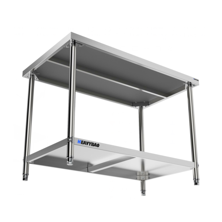 Heavybao Economic Commercial Hotel Restaurant Bakery Kitchen Equipment Stainless Steel Work Table With Round Tube