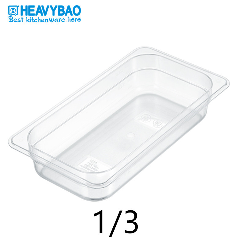 Heavybao Food Grade Kitchenware Plastic PC GN Container Polycarbonate Food Pan Catering Equipment