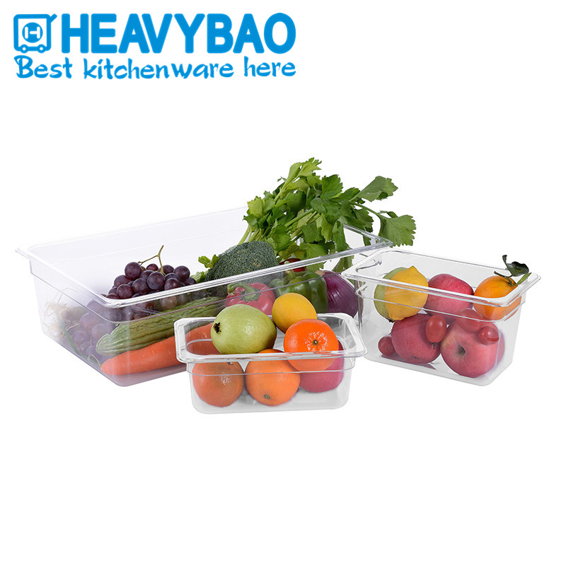 Heavybao Food Grade Kitchenware Plastic PC GN Container Polycarbonate Food Pan Catering Equipment