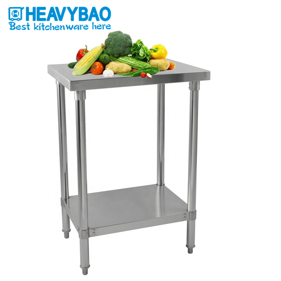 Heavybao Free Combination Round Tube Stainless Steel Worktable Work Bench For House Used Food Kitchen Worktable