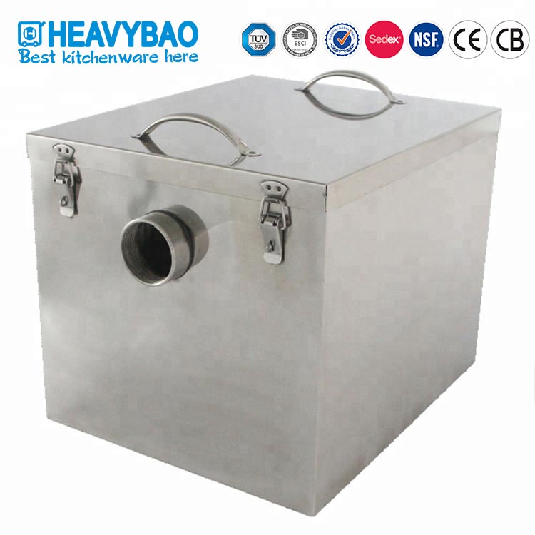 Heavybao Handmade Customizable Kitchen Food Processing Oil Water Separator Filter Grease Interceptor Stainless steel Grease Trap