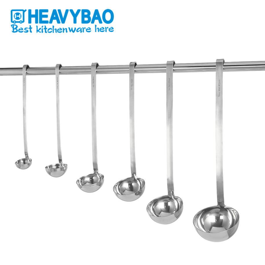 Heavybao High Quality Professional Kitchen Tool Stainless Steel Soup Ladle For Hotel Restaurant Home