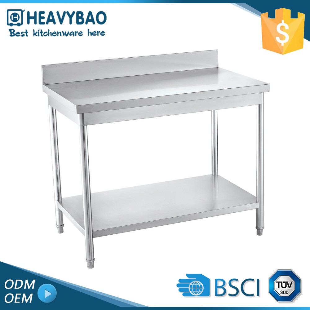 Heavybao Hot Quality Knocked-down Kitchen Commercial High Top Inox Table Heavy Duty Work Table For Kitchen