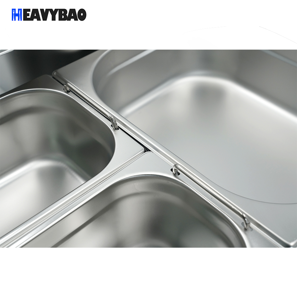 Heavybao Hotel Buffet Stainless Steel Gastronorm Containers Handle Catering Food Pans Standard GN Pan