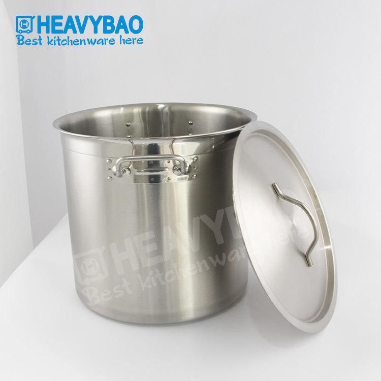 Heavybao Hotel Equipment Stainless Steel Kitchen Seal Net Soup Stock Pot Set With Handle Can Be Customized