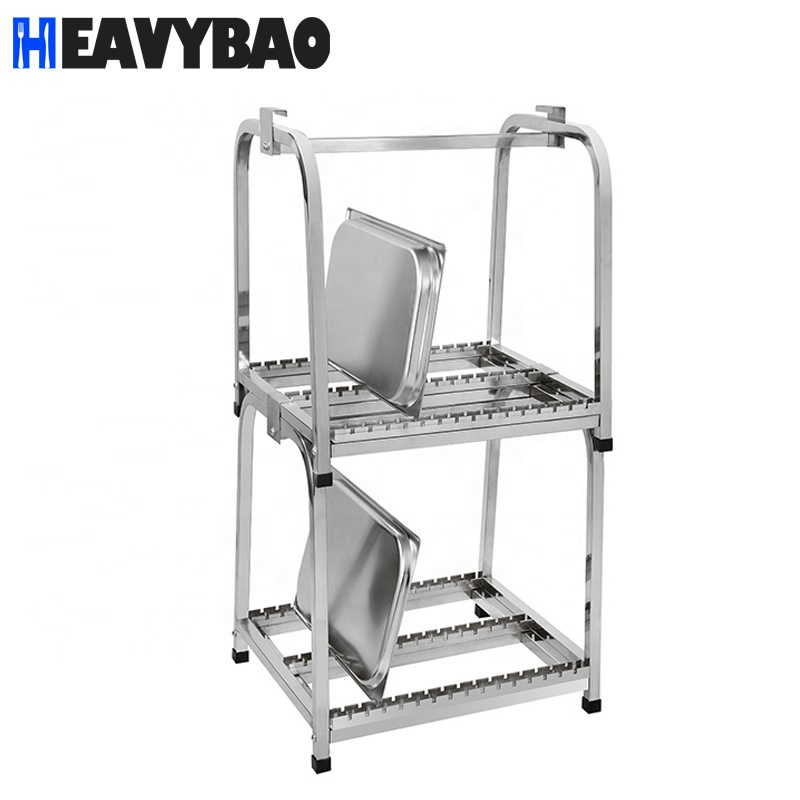 Heavybao Hotel Stainless Steel Kitchen Dish Drainer Wall Mounted Hanging Shelf Storage Plates Rack