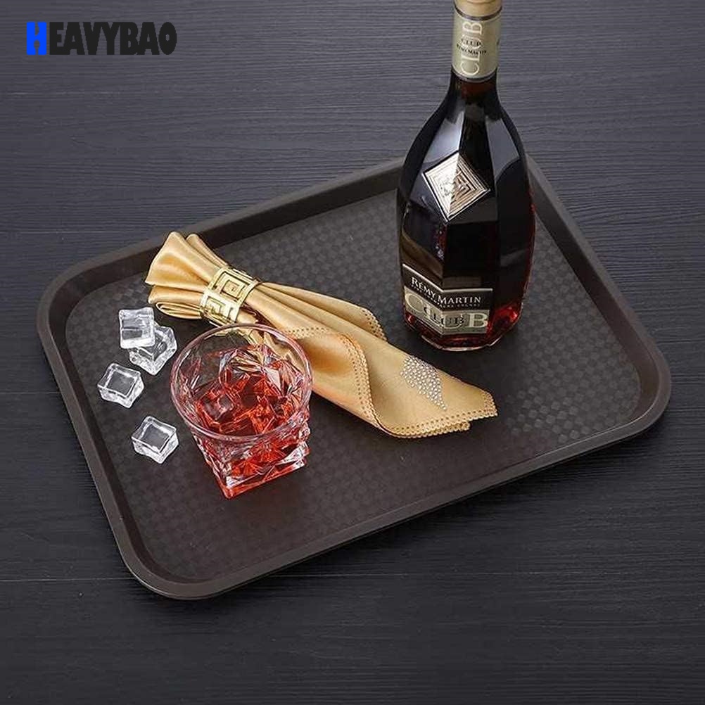 Heavybao Multipurpose Rectangular Plate Plastic Fast Food Serving Trays for Cafeterias, Fast Food, And Dining Room