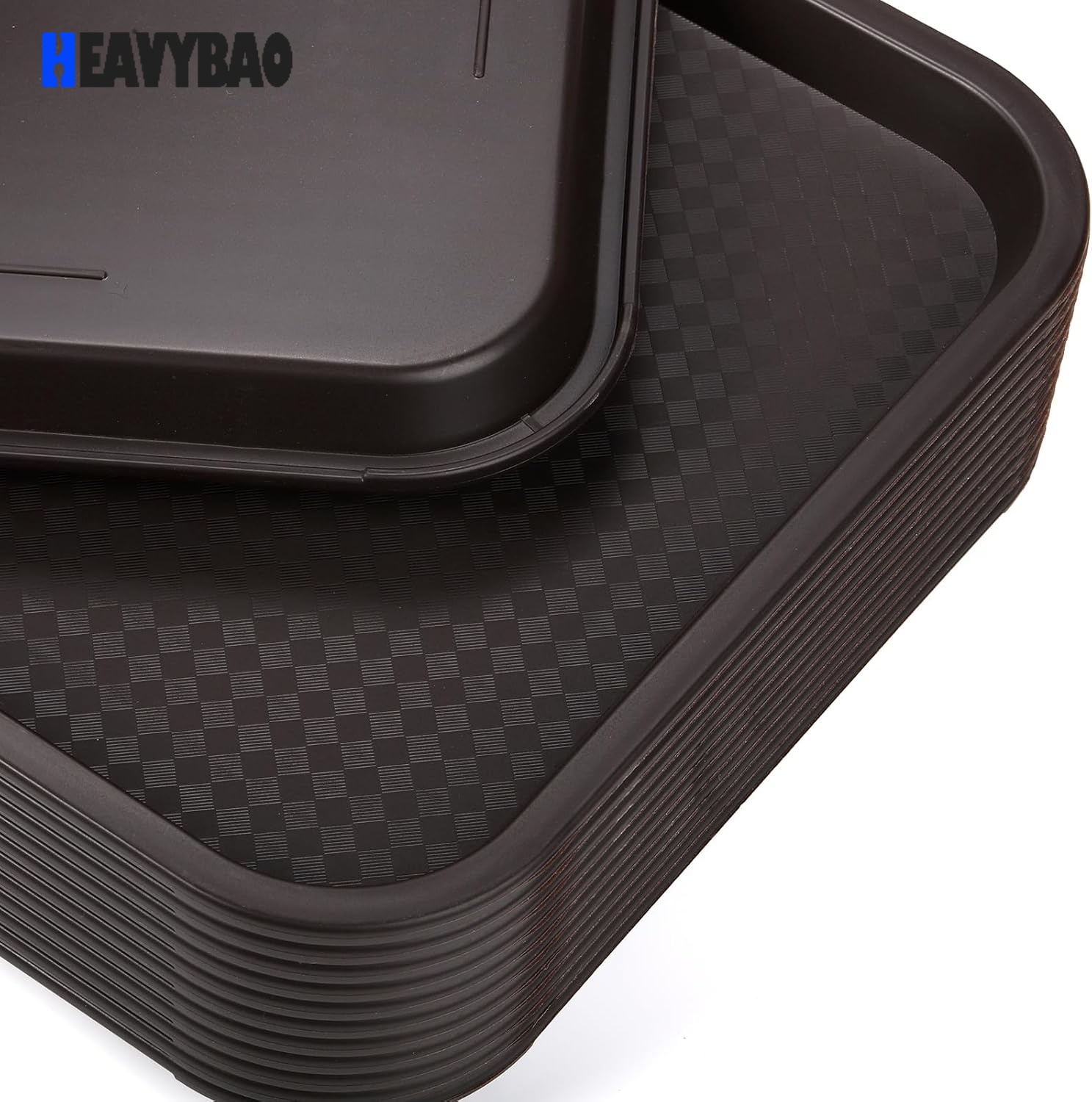 Heavybao Multipurpose Rectangular Plate Plastic Fast Food Serving Trays for Cafeterias, Fast Food, And Dining Room