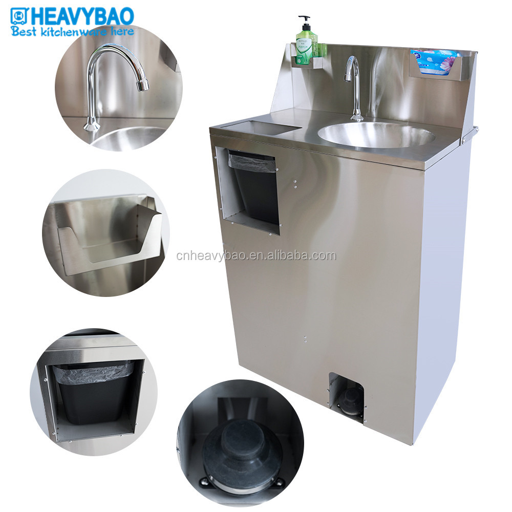 Heavybao Removable Stainless Steel Wash Basin Metal Sink With Small Bin Suitable For Multiple Occasions