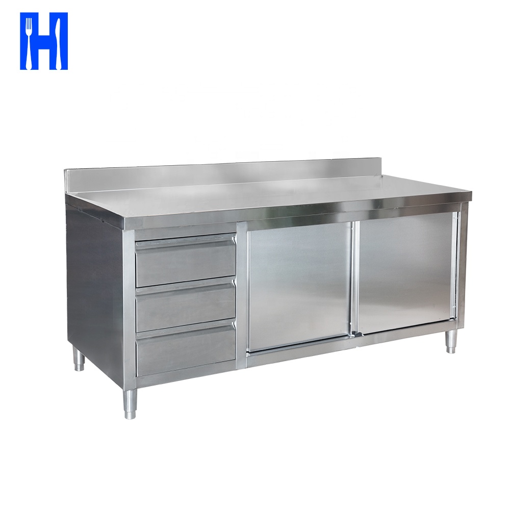 Heavybao Restaurant Commercial Kitchen Equipment Stainless Steel Hot Cupboard Kitchen Worktable Cabinet Kitchen Cupboard