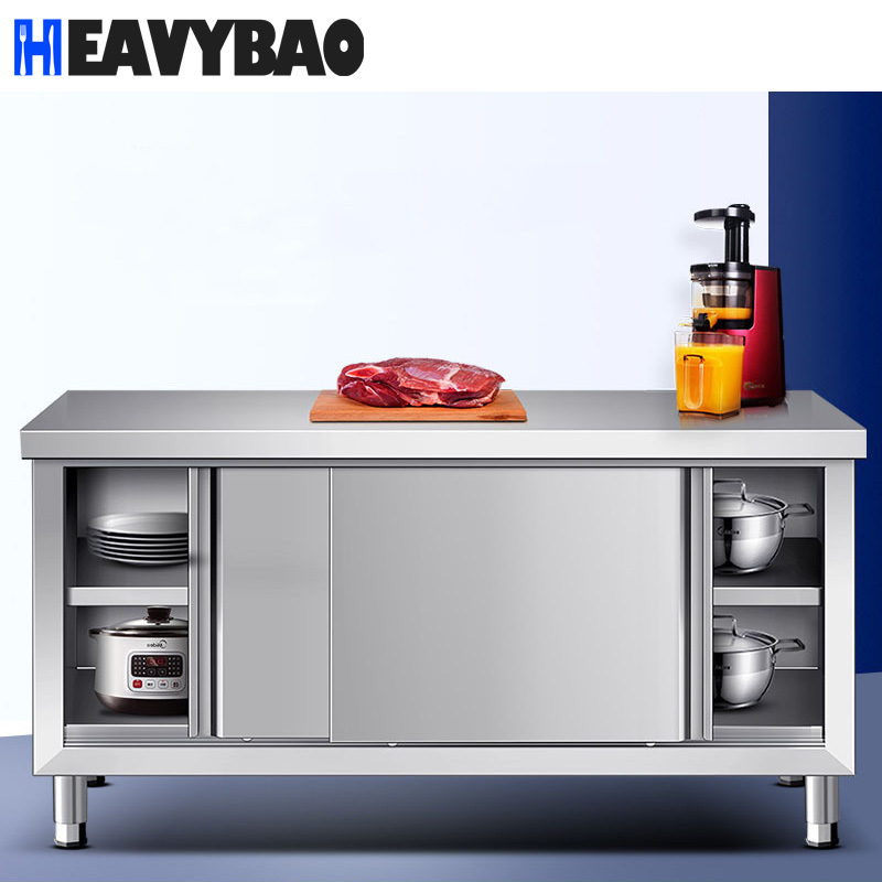 Heavybao Restaurant Commercial Kitchen Equipment Stainless Steel Hot Cupboard Kitchen Worktable Cabinet Kitchen Cupboard