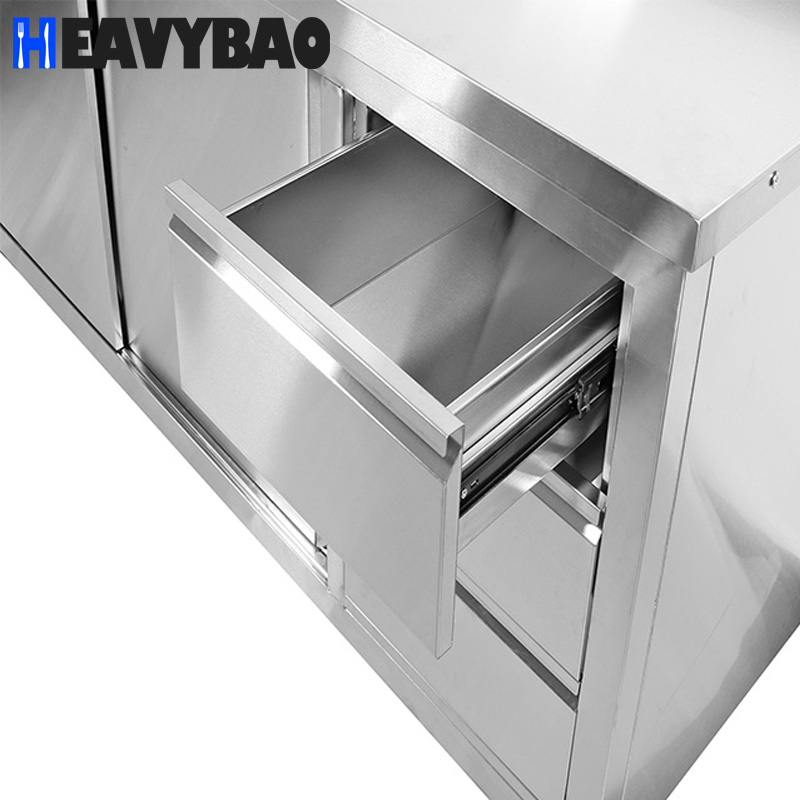 Heavybao Restaurant Commercial Kitchen Equipment Stainless Steel Hot Cupboard Kitchen Worktable Cabinet Kitchen Cupboard