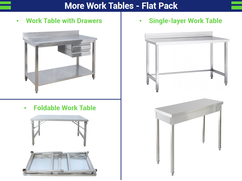 Heavybao Stainless Steel Commercial Work Table With Undershelf And Overshelf Drawer Pot Rack And Bun Pan Rack