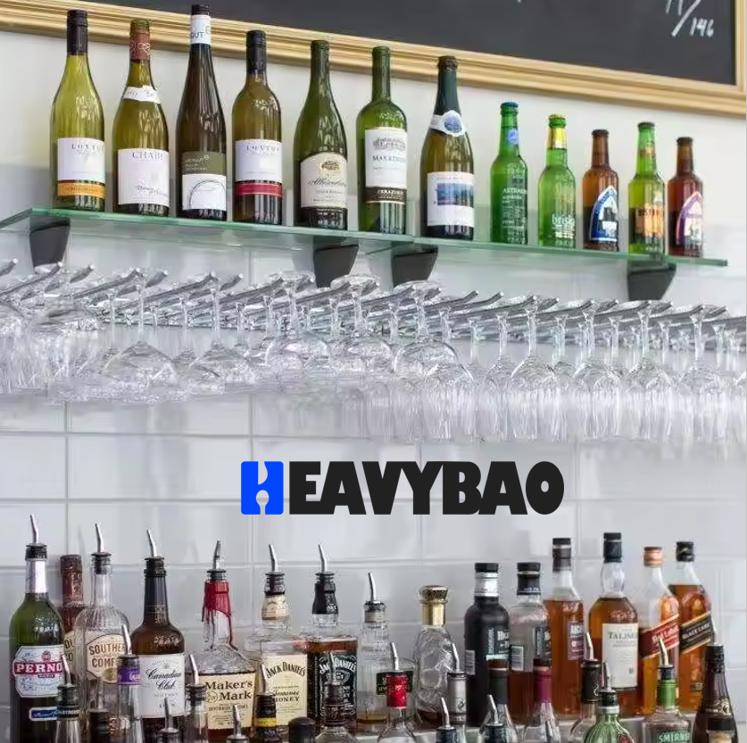 Heavybao Wine Glass Rack,Wine Glass Rack Under Cabinet Stemware Rack - Hanging Stemware Holder for Cabinet Kitchen Bar