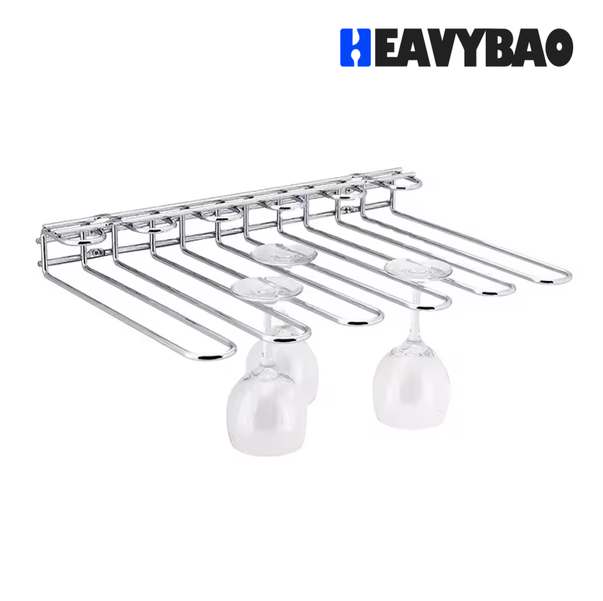 Heavybao Wine Glass Rack,Wine Glass Rack Under Cabinet Stemware Rack - Hanging Stemware Holder for Cabinet Kitchen Bar