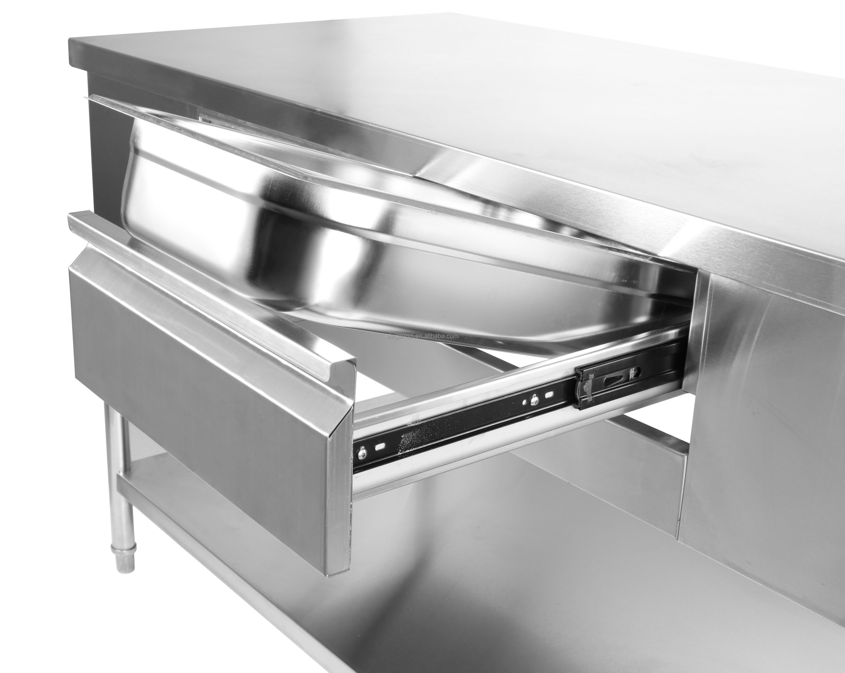 Kitchen Equipment Vegetable Preparation Bench For Food Stainless Steel Cupboard Working Table