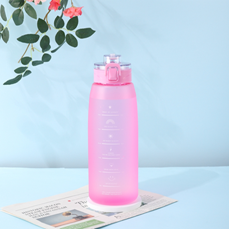 1.2L Portable Bpa free 1200ml Custom logo and color plastic travel gym sport motivational drinking water bottle